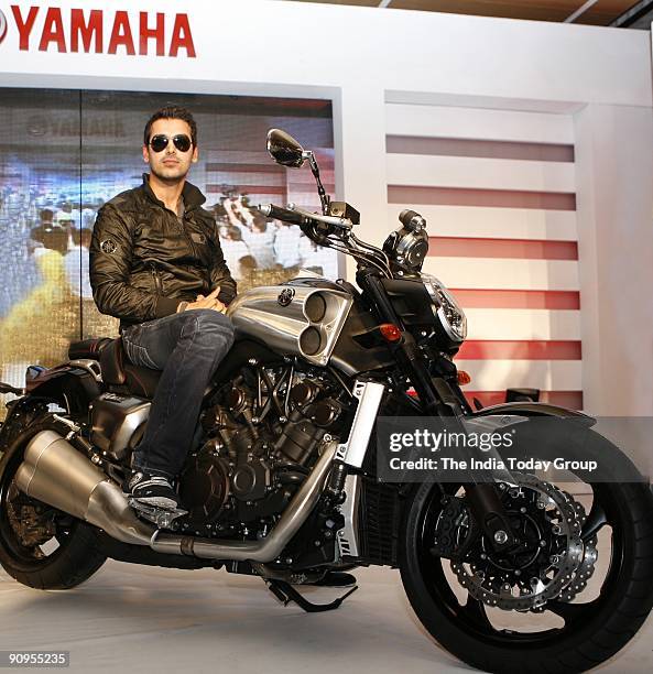 Yamaha Brand Ambassador, John Abraham, at the launch of Yamaha VMAX super bike in New Delhi.