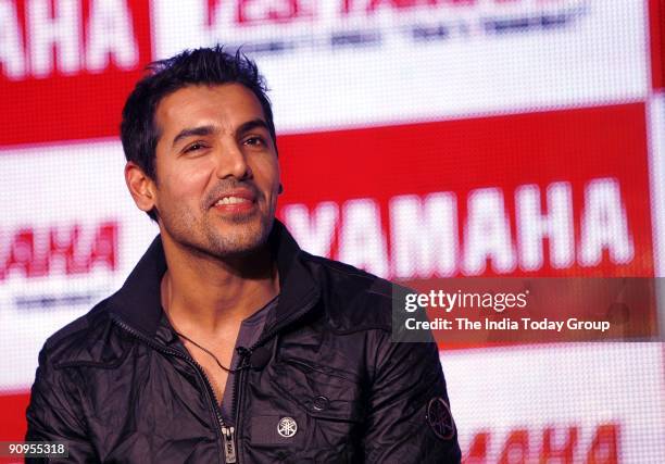 Yamaha Brand Ambassador, John Abraham, at the launch of Yamaha VMAX super bike in New Delhi.