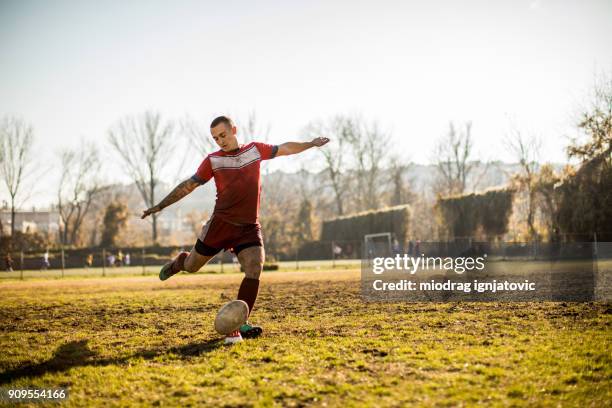 winning is the only option - rugby kick stock pictures, royalty-free photos & images