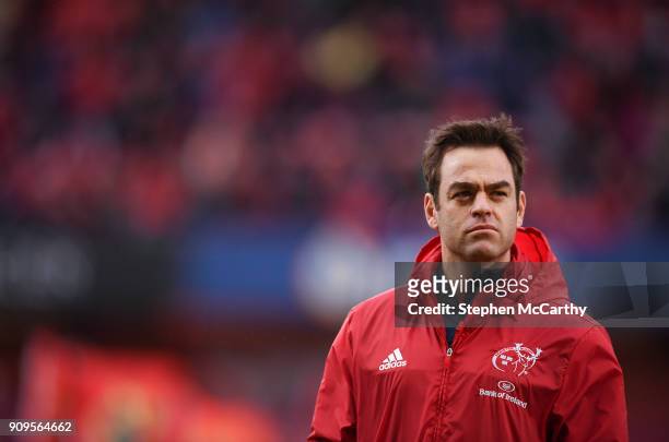 Limerick , Ireland - 21 January 2018; Munster head coach Johann van Graan during the European Rugby Champions Cup Pool 4 Round 6 match between...