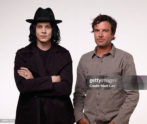 Musician Jack White and director Emmett Malloy from the film 'White Stripes Under the Great White Northern Lights' pose for a portrait during the...
