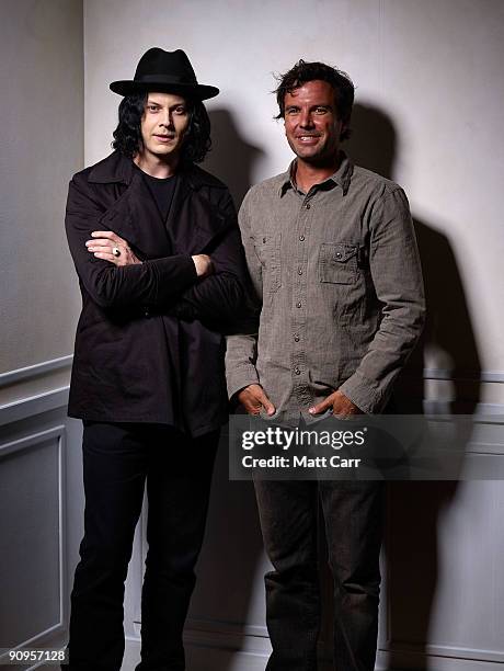 Musician Jack White and director Emmett Malloy from the film 'White Stripes Under the Great White Northern Lights' pose for a portrait during the...