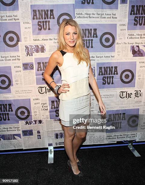 Actress Blake Lively attends the Anna Sui for Target pop-up store launch party>> at Anna Sui for Target Pop-Up Store on September 9, 2009 in New York...