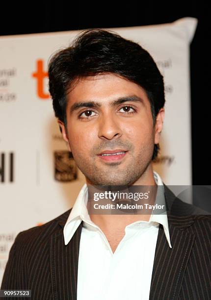 Actor Harman Baweja poses onstage at the "What's Your Raashee?" press conference held at the Scotiabank Theatre on September 18, 2009 in Toronto,...