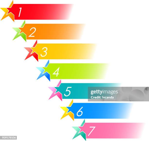 star label - 7 steps stock illustrations
