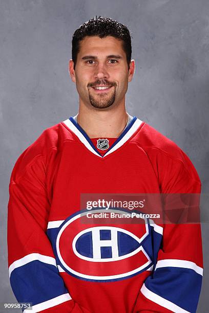 Brian Gionta of Montreal Canadians poses for his official headshot for 2009-2010 NHL season.