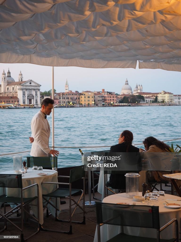 Harry's Dolci bar and restaurant. Giudecca sestiere. Venice. Veneto. Italy. Europe