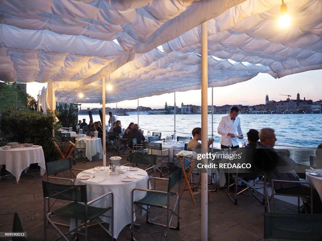 Harry's Dolci bar and restaurant. Giudecca sestiere. Venice. Veneto. Italy. Europe