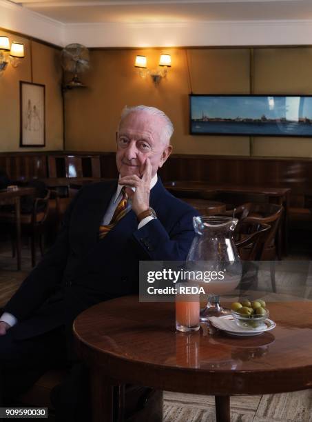 Mr. Arrigo Cipriani at Harry's Bar. Venice. Veneto. Italy. Europe.