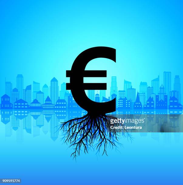 growing euros - wealth creation stock illustrations