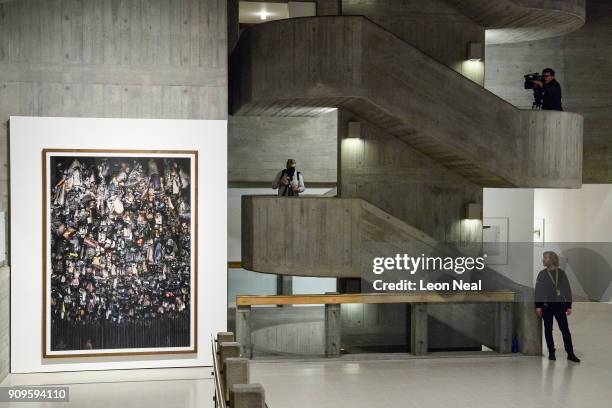 Hamm, Bergwerk Ost" by Andreas Gursky is seen as members of the media explore the re-opened Hayward Gallery on January 24, 2018 in London, England....