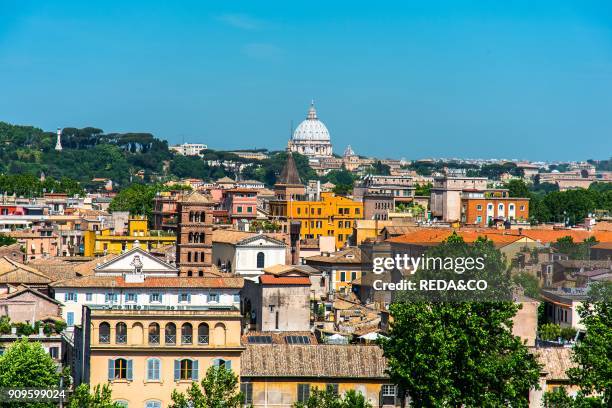 View of Saint Peter Dome from Giardino degli Aranci. Orange Garden. Aventine hill. Turist. Rome. Lazio. Italy. Europe.