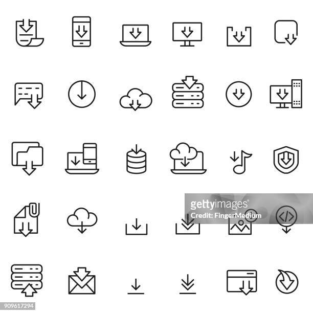 download icon set - mobile app stock illustrations
