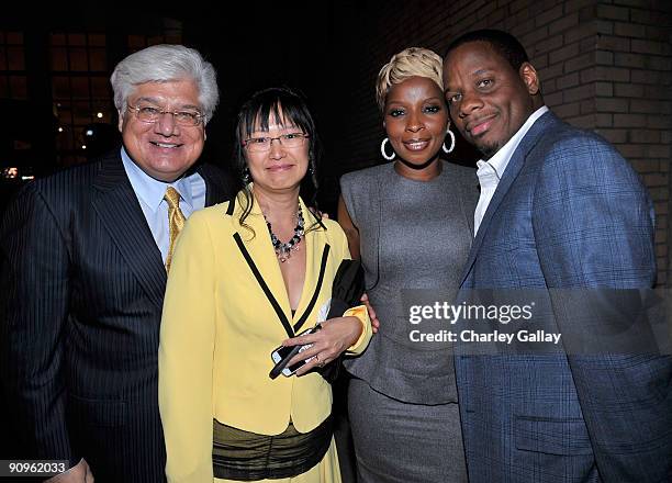 Co-CEO, RIM Mike Lazaridis, Ophelia Lazaridis, Singer Mary J. Blige and Kendu Isaacs attend "Precious" Pre Gala Screening Cocktail Reception Hosted...