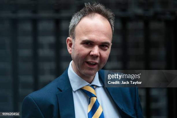 Prime Minister Theresa May's chief of staff Gavin Barwell leaves 10 Downing Street ahead of Prime Minister's Questions on January 24, 2018 in London,...