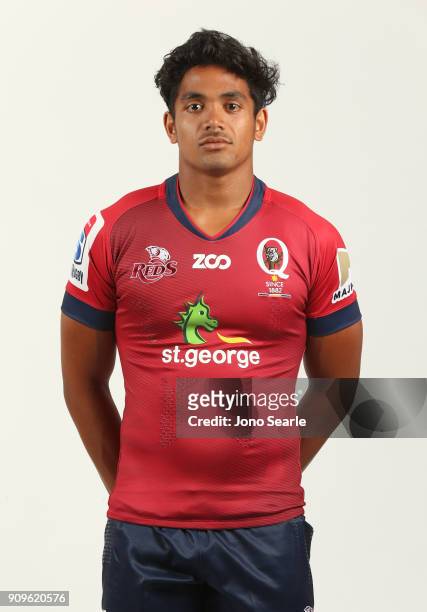 Tony Hunt poses during the Queensland Reds Super Rugby Headshots session on January 24, 2018 in Brisbane, Australia.