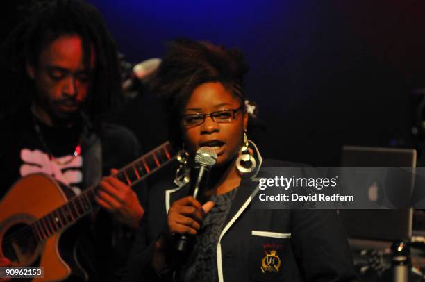 Speech Debelle, Mercury Music Prize winner,, performs on stage at Ronnie Scott's on September 18, 2009 in London, England.