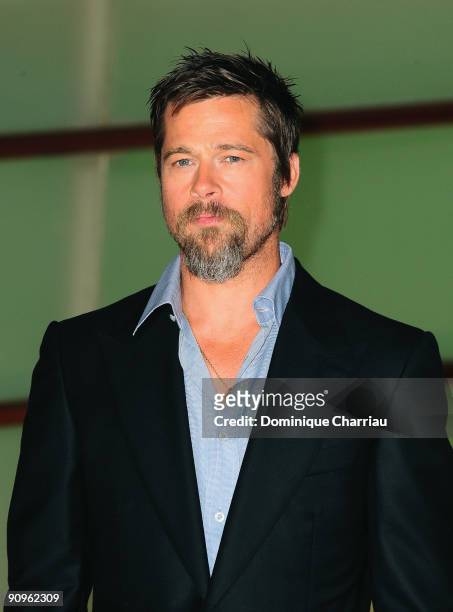Actor Brad Pitt attends "Inglorious Basterds" photocall at the Kursaal Palace during the 57th San Sebastian International Film Festival on September...