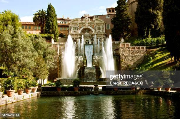 The Fountain of Neptune. Villa D'Este. Tivoli. Lazio. Italy. Europe.