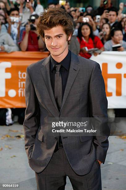 Actor Andrew Garfield attends the "The Imaginarium of Doctor Parnassus" premiere held at Roy Thomson Hall during the 2009 Toronto International Film...
