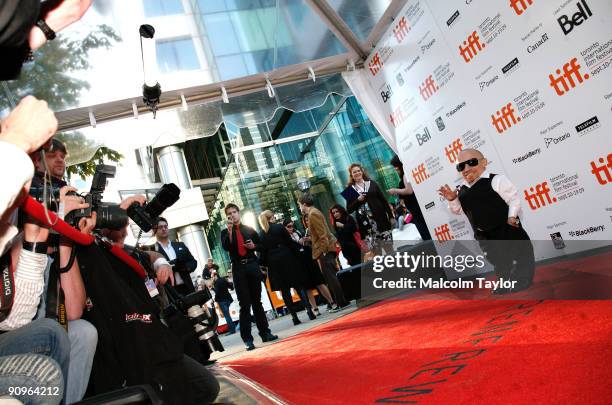 Actor Verne Troyer attends the "The Imaginarium of Doctor Parnassus" premiere held at Roy Thomson Hall during the 2009 Toronto International Film...