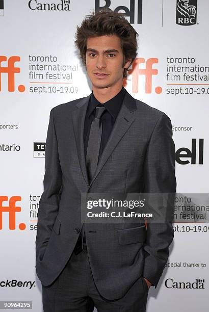 Actor Andrew Garfield attends the "The Imaginarium of Doctor Parnassus" premiere held at Roy Thomson Hall during the 2009 Toronto International Film...