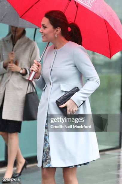 Catherine, Duchess of Cambridge visits Kings College on January 24, 2018 in London, England.