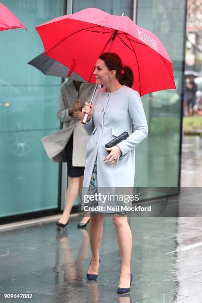 Catherine, Duchess of Cambridge visits Kings College on January 24, 2018 in London, England.