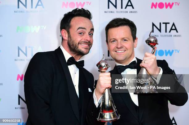 Anthony McPartlin and Declan Donnelly in the Press Room at the National Television Awards 2018 held at the O2 Arena, London.