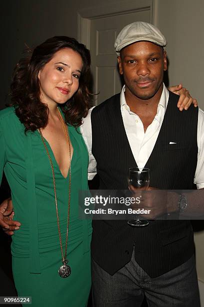 Actress Marieh Delfino and producer Ricardo Valles attend the Fashion Week party for Max Azria on September 18, 2009 in New York City.