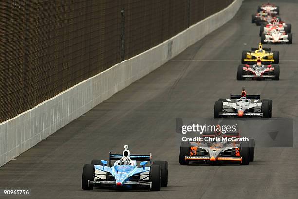 Stanton Barrett, drives the Curb/Agajanian/Team 3G Dallara Honda during the IndyCar Series Bridgestone Indy Japan 300 Mile on September 19, 2009 at...