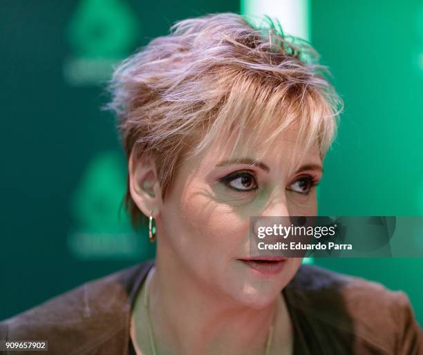 Journalist Gloria Serra attends the 'Equipo de investigacion. 7th anniversary' press conference at Hermosilla 103 space on January 24, 2018 in...