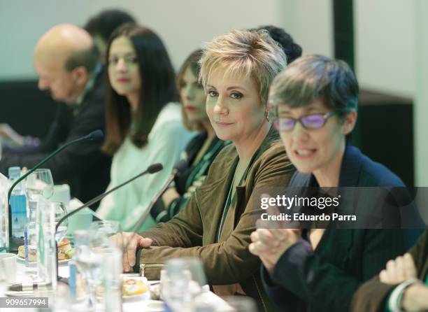 Journalist Gloria Serra attends the 'Equipo de investigacion. 7th anniversary' press conference at Hermosilla 103 space on January 24, 2018 in...