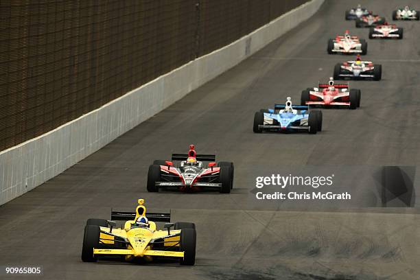 Dario Franchitti, drives the Target Chip Ganassi Racing Dallara Honda during the IndyCar Series Bridgestone Indy Japan 300 Mile on September 19, 2009...