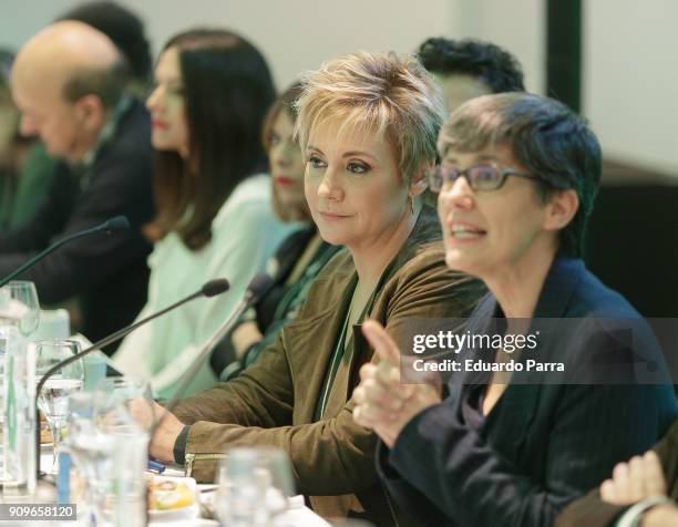 Journalist Gloria Serra attends the 'Equipo de investigacion. 7th anniversary' press conference at Hermosilla 103 space on January 24, 2018 in...