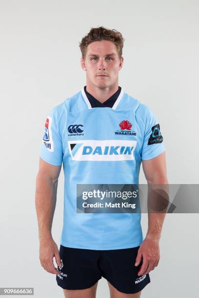 Michael Hooper poses during the Waratahs Super Rugby headshots session on January 22, 2018 in Sydney, Australia.
