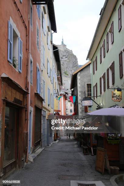 lane in the old town - briancon stock pictures, royalty-free photos & images