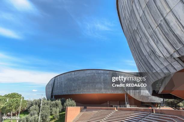 Auditorium Parco della Musica is a large multi-functional public music complex. Designed by Italian architect Renzo Piano. Rome. Lazio. Italy. Europe.