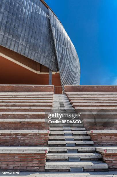 Auditorium Parco della Musica is a large multi-functional public music complex. Designed by Italian architect Renzo Piano. Rome. Lazio. Italy. Europe.