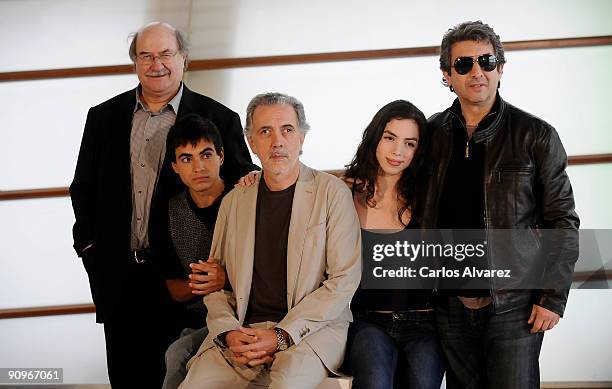 Writer Antonio Skarmeta, actor Abel Ayala, director Fernando Trueba, actress Miranda Bodenhofer and actor Ricardo Darin attend "El Baile de la...