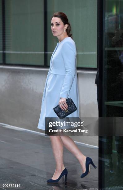 Catherine, Duchess of Cambridge visits the Maurice Wohl Clinical Neuroscience Institute at Kings College on January 24, 2018 in London, England.