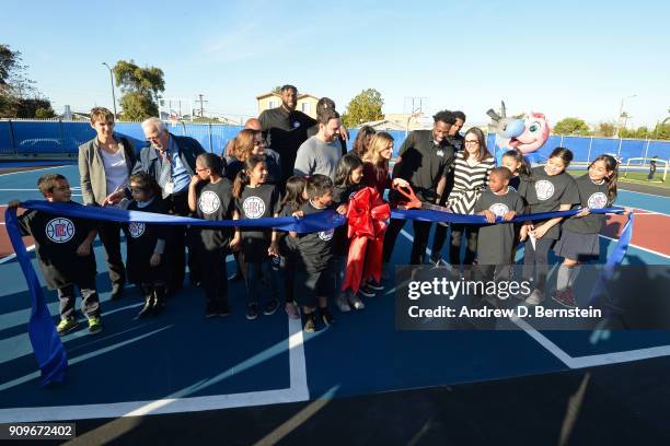 The Yael and Scooter Braun Family Foundation, The L.A. Clippers Foundation and Clippers Guard Patrick Beverley unveil the newly refurbished...