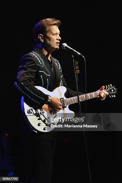 Chris Isaak performs on stage at the Palais Theatre on September 19, 2009 in Melbourne, Australia.