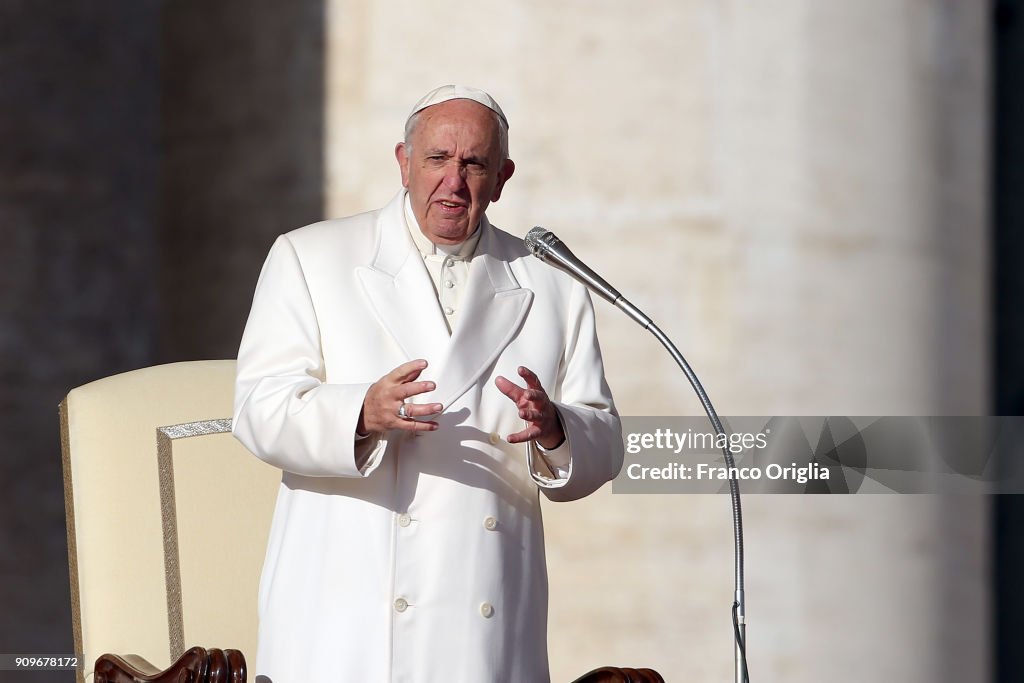 Pope Francis Attends His Weekly Audience