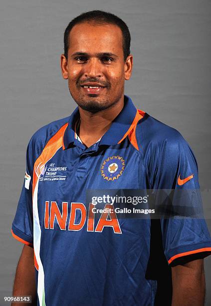 Yusuf Pathan poses during the ICC Champions photocall session of the Indian cricket team at Sandton Sun on September 19, 2009 in Sandton, South...