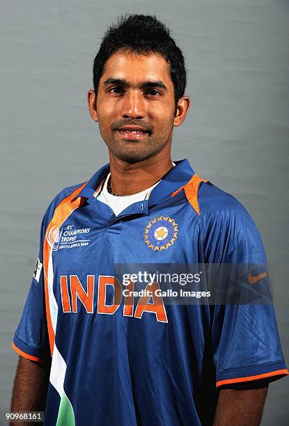 Dinesh Karthik poses during the ICC Champions photocall session of the Indian cricket team at Sandton Sun on September 19, 2009 in Sandton, South...