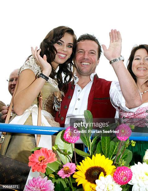 Former football star Lothar Matthaeus and his wife Kristina Liliana attends the Oktoberfest 2009 opening at the Theresienwiese on September 19, 2009...