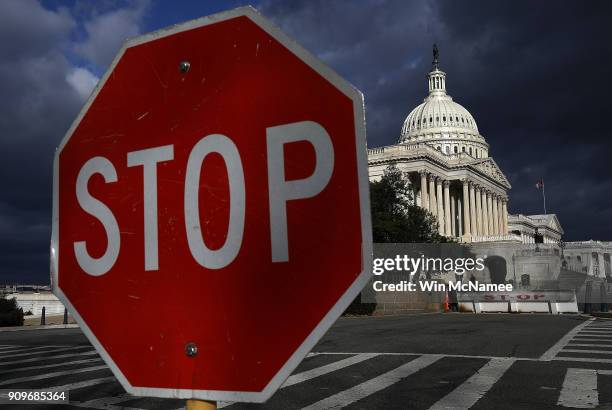 The U.S. Capitol is shown on January 24, 2018 in Washington, DC. Congress managed to re-open the federal government this week following a three day...