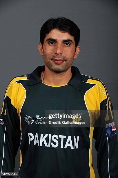 Misbah-ul-Haq poses during the ICC Champions photocall session of the Pakistan cricket team at Sandton Sun on September 19, 2009 in Sandton, South...