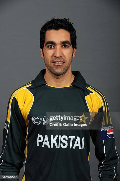 Umar Gul poses during the ICC Champions photocall session of the Pakistan cricket team at Sandton Sun on September 19, 2009 in Sandton, South Africa.